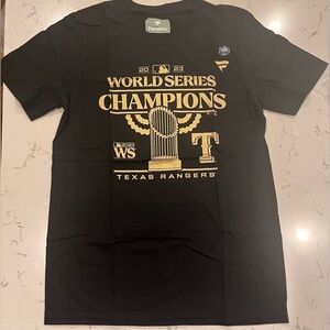 Fanatics World Series‎ 2023 Championship Texas Rangers Black/Gold *NEW* Sz Small